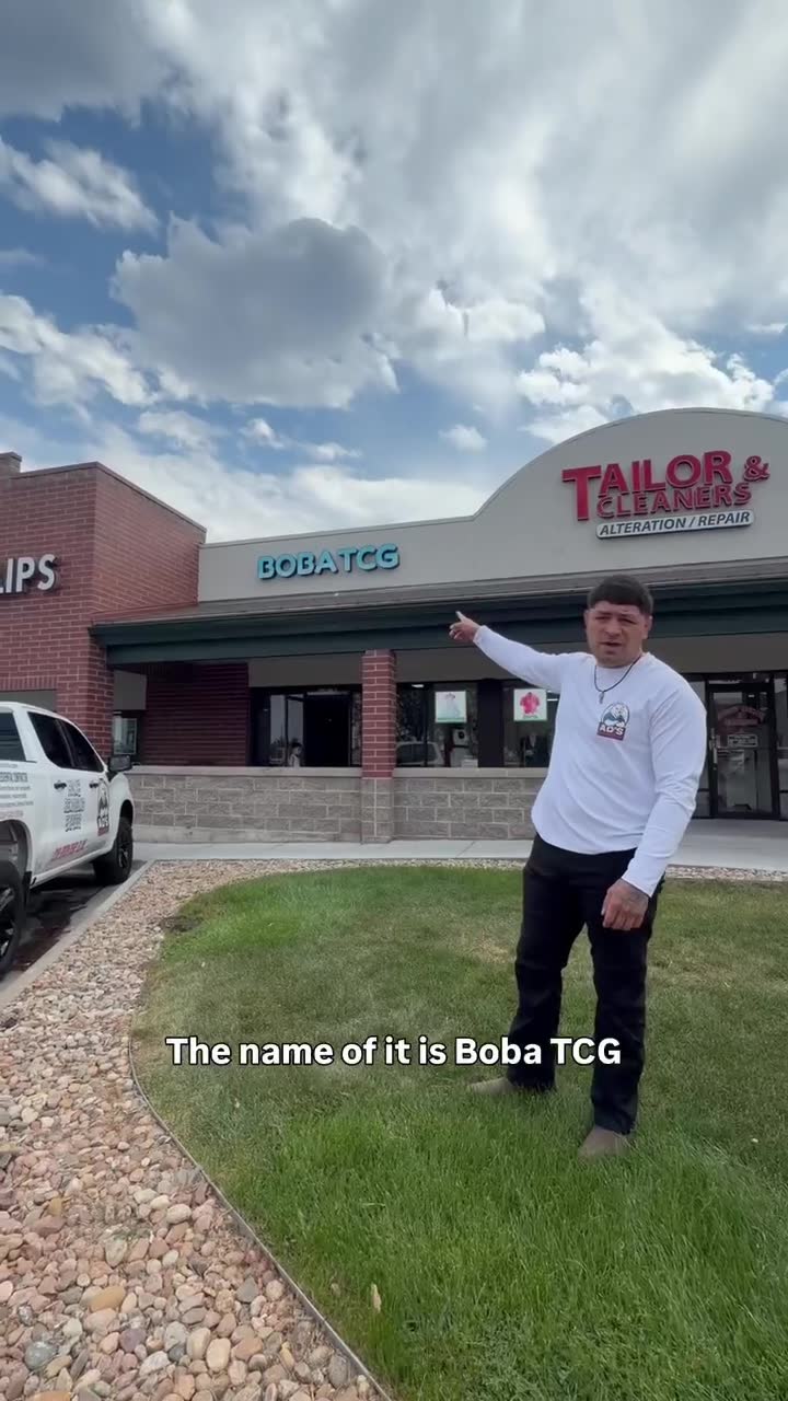 Boba TCG storefront sign installed on the Westminster retail center exterior